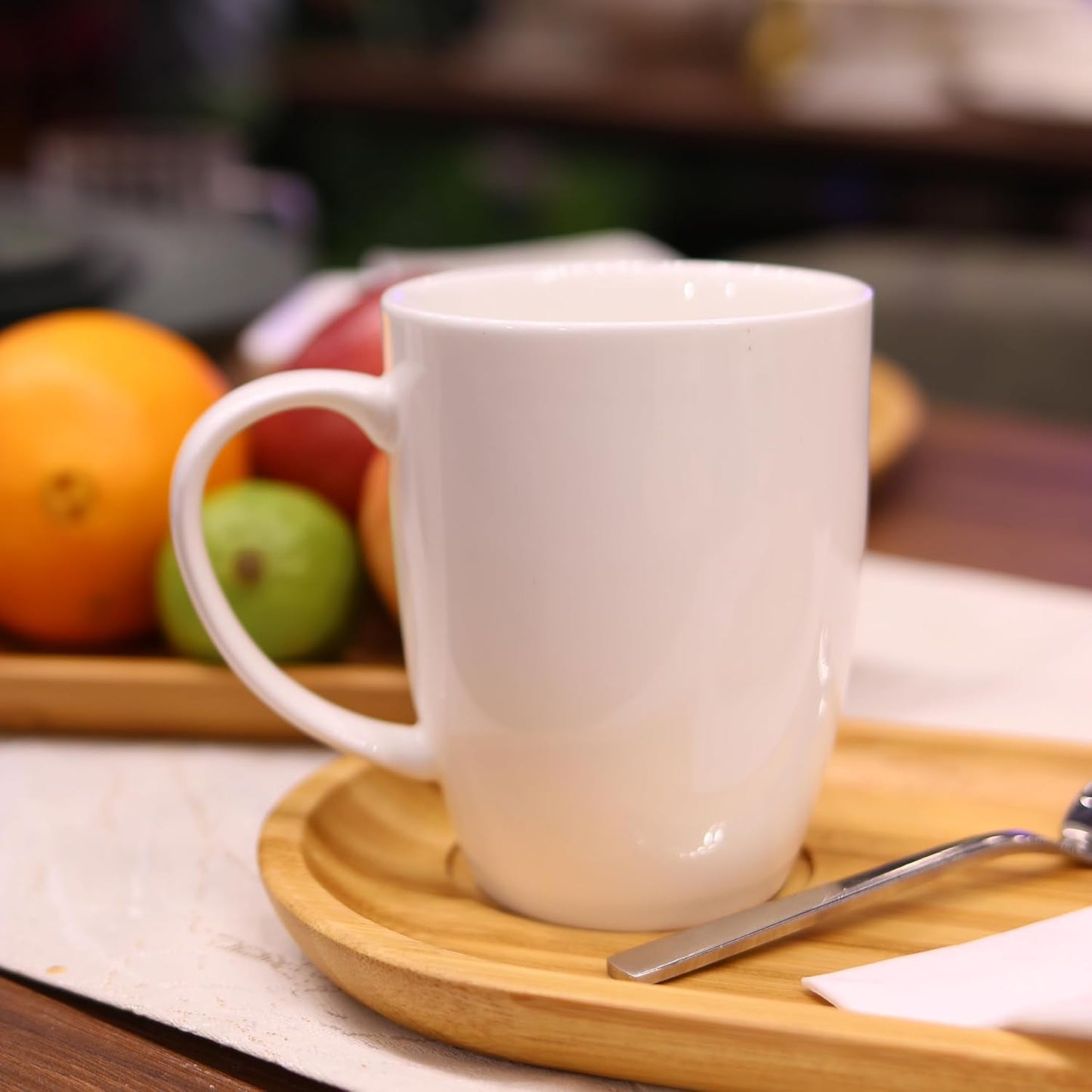 Wilmax Servierset 2x Bambus-Teller & Porzellanbecher  WL-771119/2A-WL-993018/2A