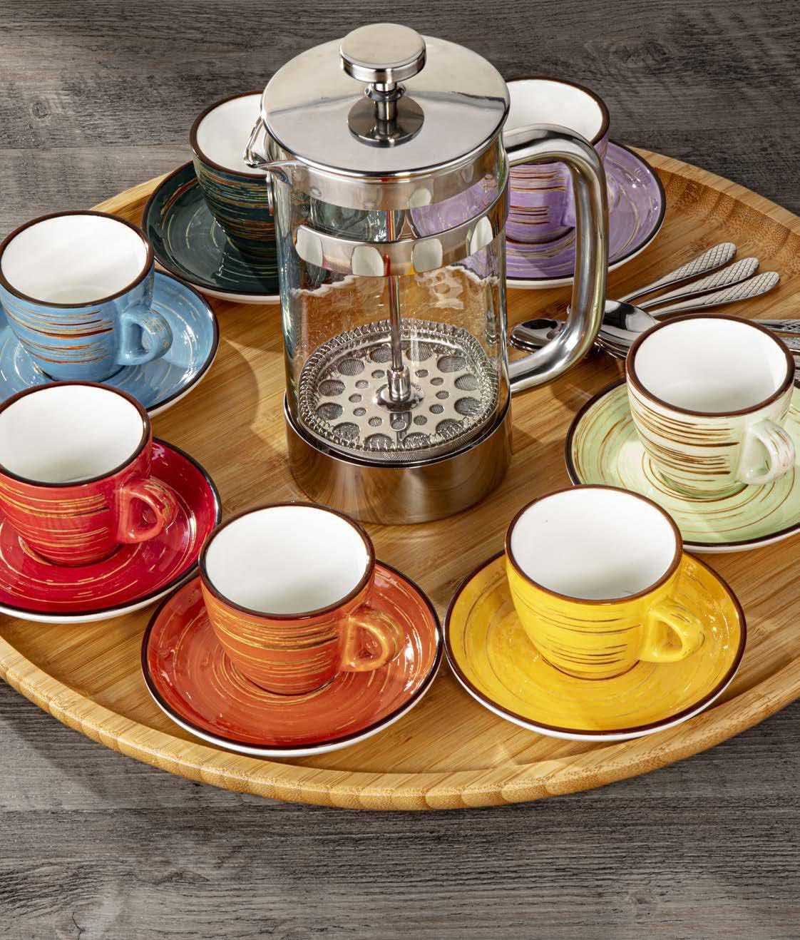 Wilmax Espresso Cup and Saucer 75 ml Porcelain Pistachio (Set of 6)