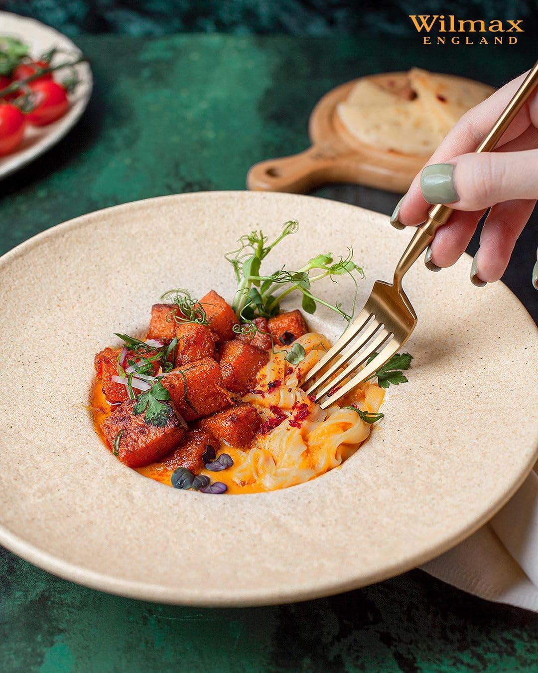 Wilmax Tiefe Teller, 2er Set, 27 cm Sandstein Design WL-661316/A2