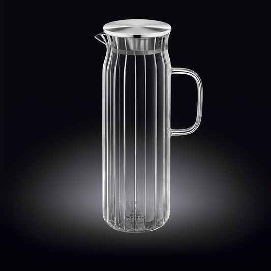 Wilmax Glaskaraffe mit Edelstahl-Deckel, 1500 ml, WL-888220/A