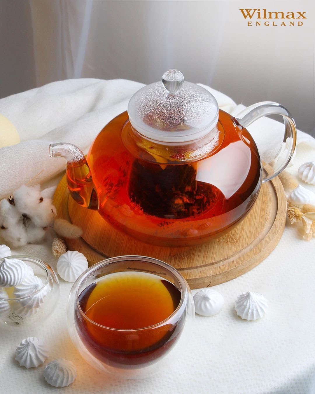 Wilmax 4 Doppelwandgläser & 1 Teekanne-Set, WL-888815/A-888761/A4