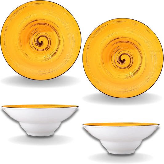 Wilmax Porzellanteller Gelb, Tief, 22.5 cm Durchmesser, 1100 ml – WL-669423/A2