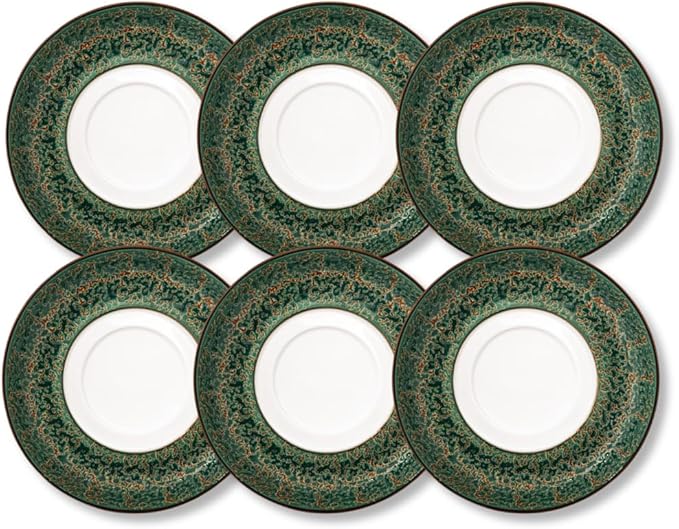 Wilmax Bord 16 cm Groen Porselein Set van 6 WL-667539/A6