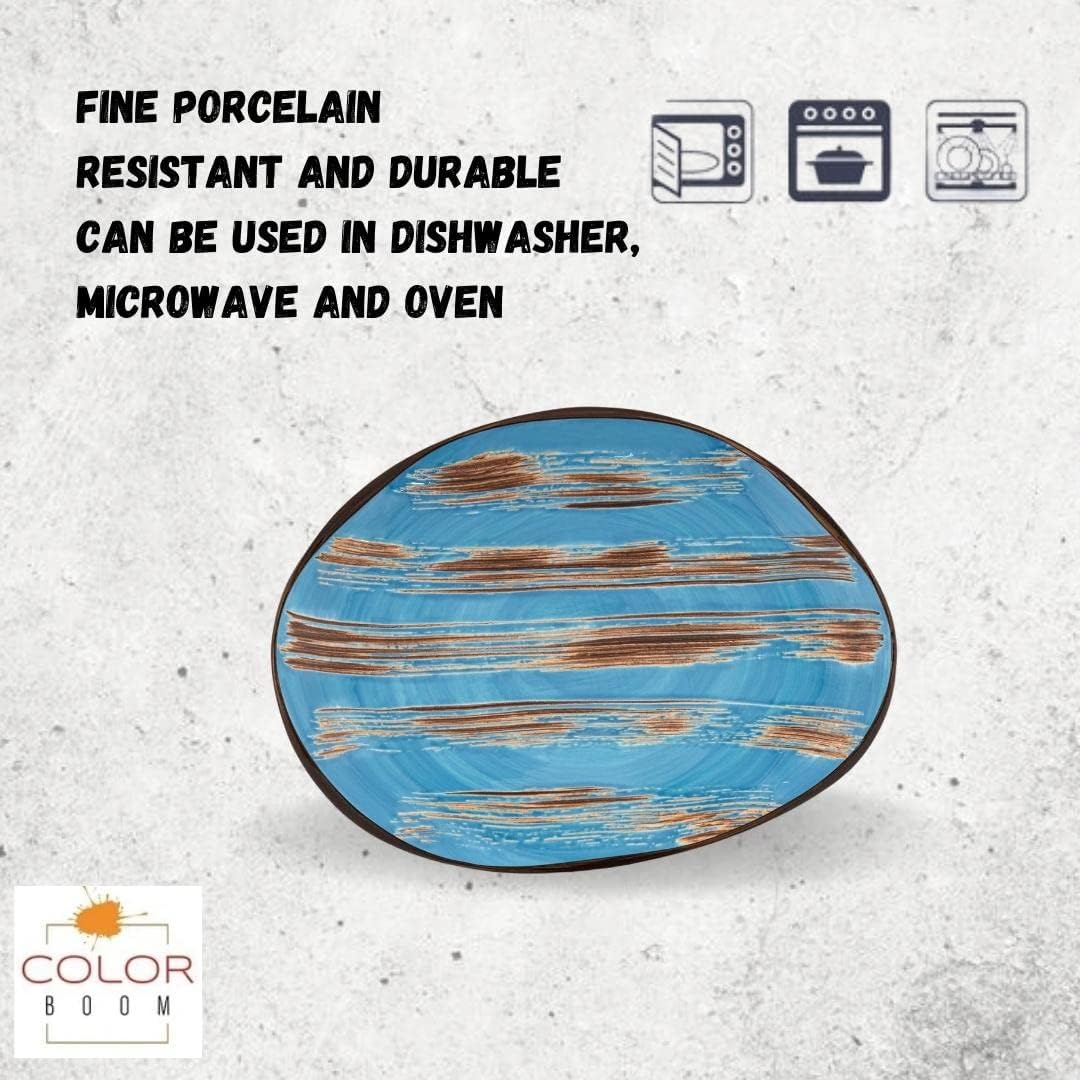 Wilmax Stone-Shape Teller Blau 33 x 24,5 cm – Organische Form – WL-668642/A