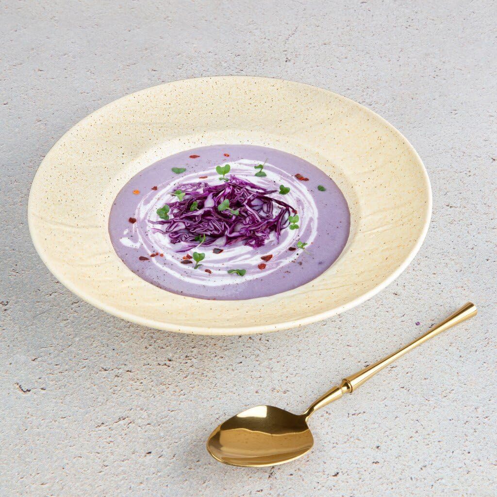 Wilmax England Deep Plate Sand Porcelain 25.5 cm Set of 2