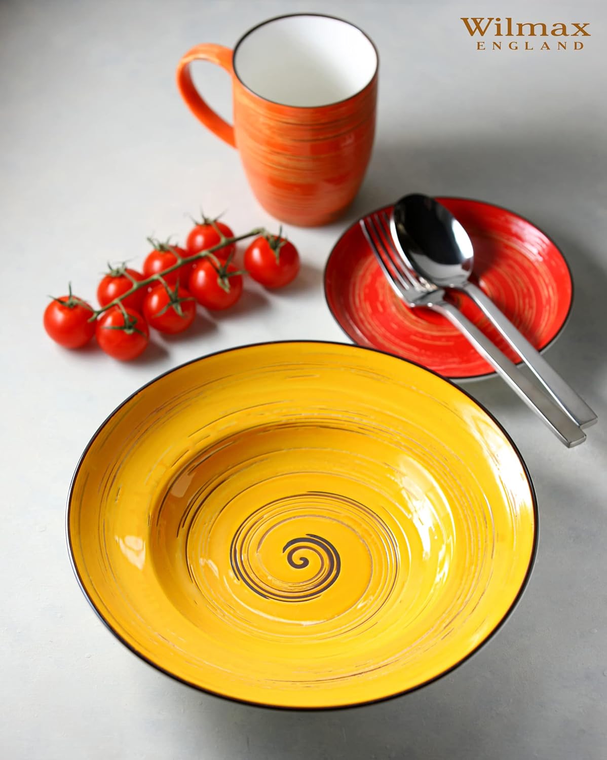 Wilmax Orange Porcelain Mugs 460ml - 6-piece WL-669337/A6