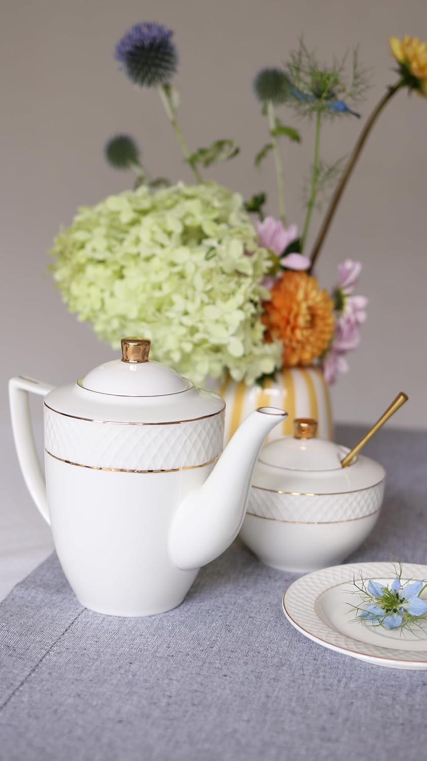 Wilmax Kaffeekanne mit Goldverzierung – 750 ml – Elegantes Design–WL-880102458/A