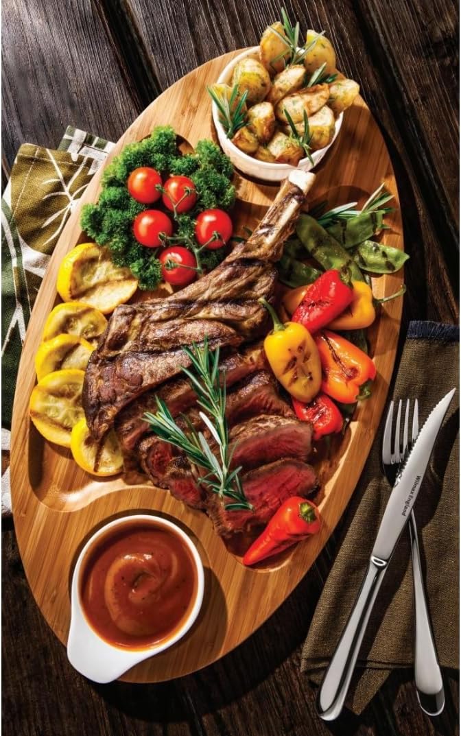 Wilmax 3-teilige Bambus-Servierplatte, 50.5 x 28 cm – WL-771198/A