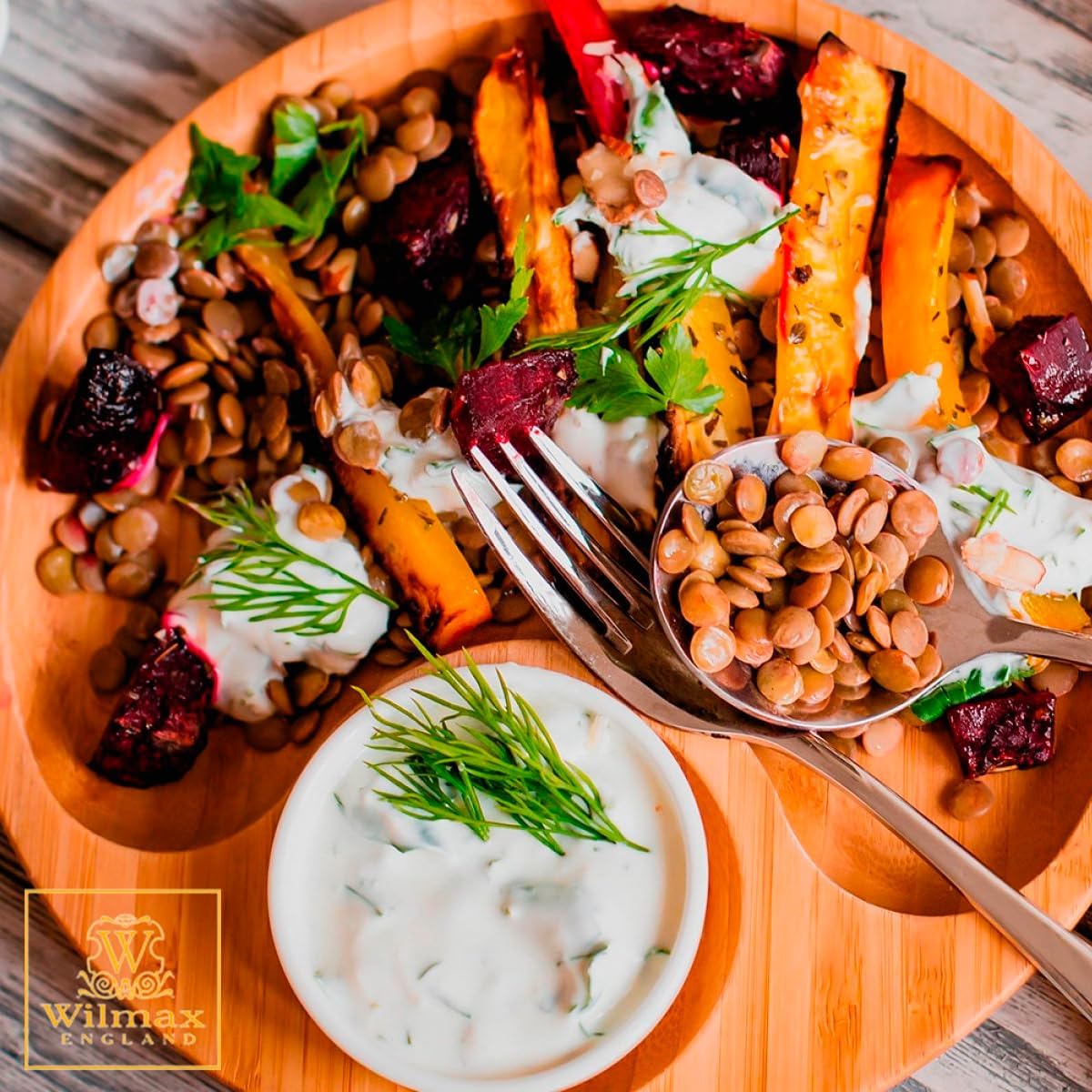 Wilmax 2-teilige Servierplatte, 30,5 cm, Bambus, WL-771044/A