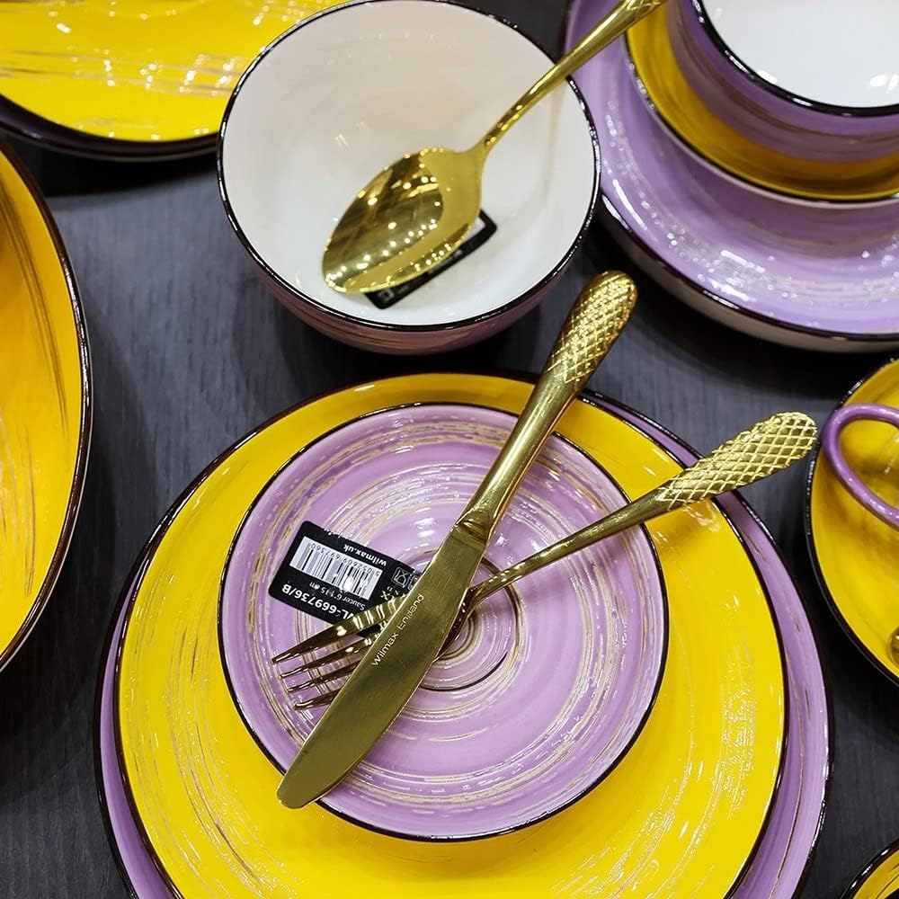 Wilmax SPIRAL Tassen mit Untertassen – 6er-Set – 300 ml – WL-669736/AB6