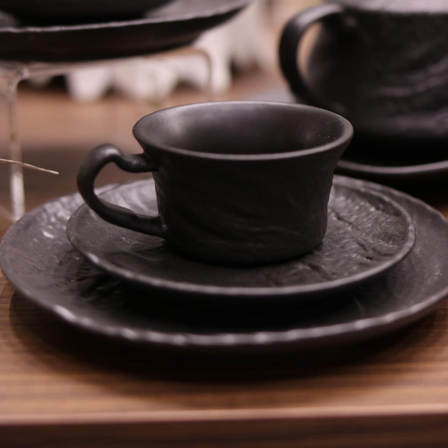 Wilmax Espressotassen mit Untertasse 2er Set Schwarz 75 ml Porzellan WL-661149/AB2