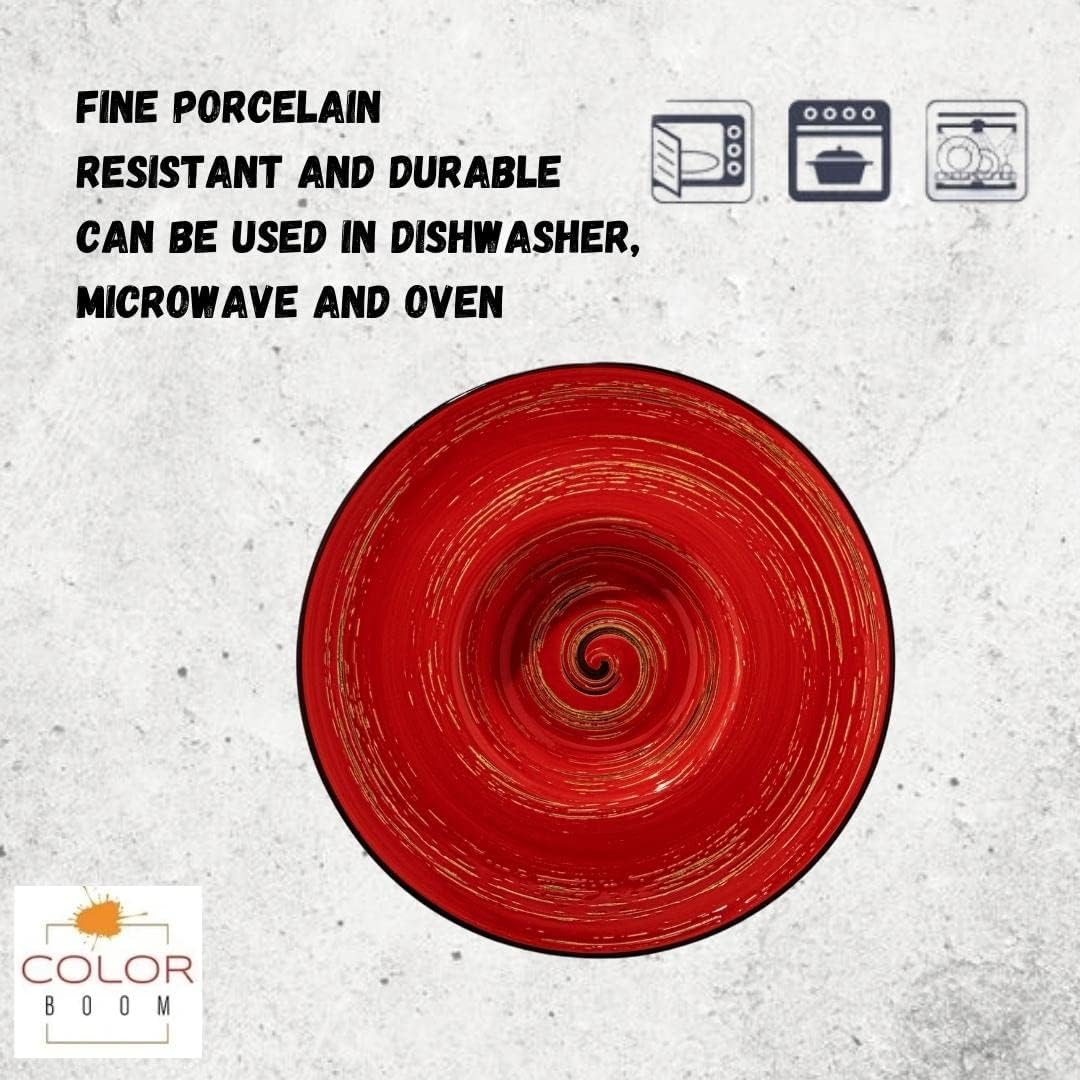 Wilmax Tiefer Teller 24 cm – Modernes Design in Rot – WL-669225/A