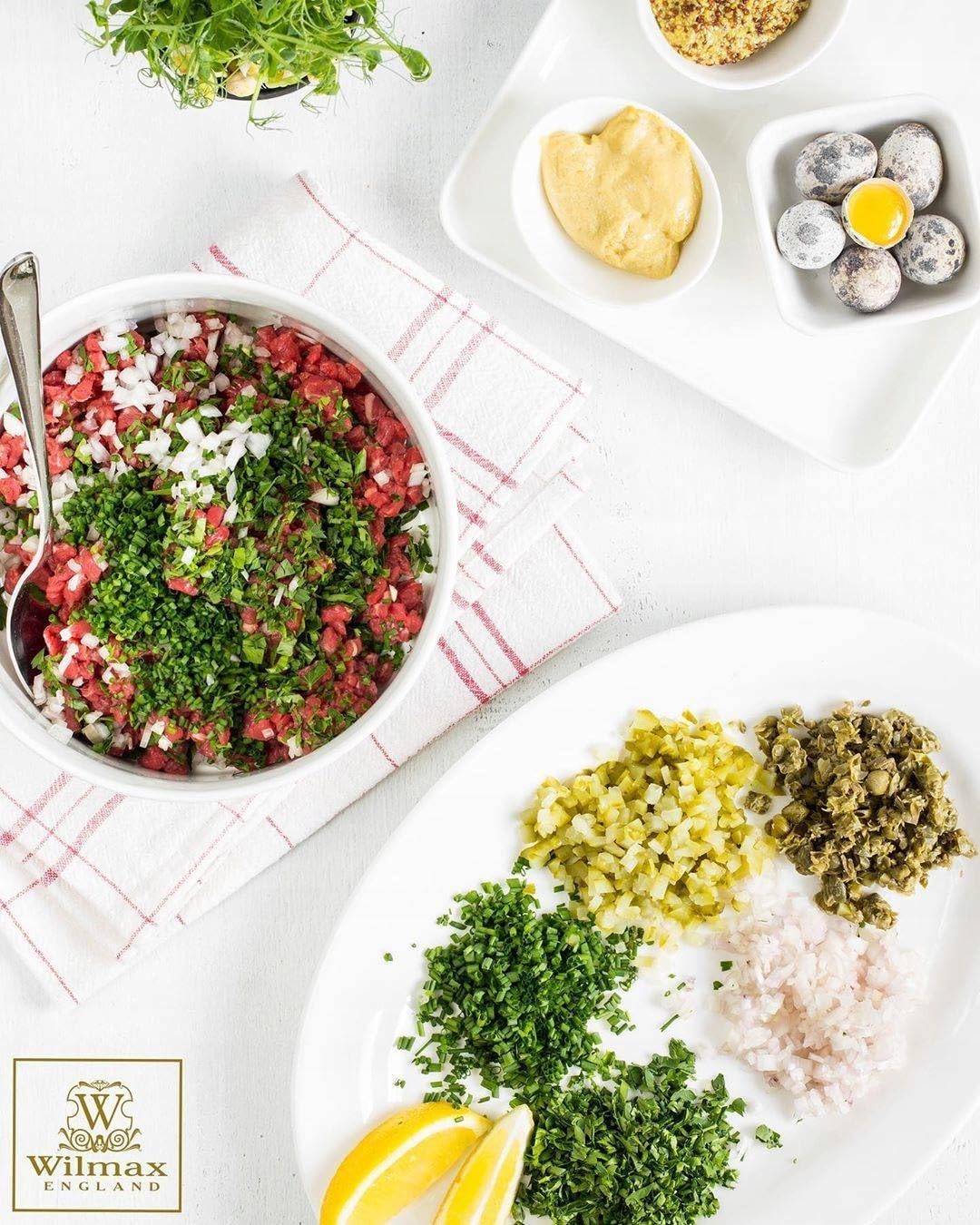 Wilmax Porzellanschale 20 cm mit Bambusständer 2630 ml WL-992748/A-WL-771106/A