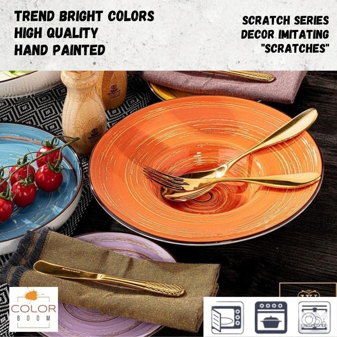 Wilmax Porzellanteller Grün, 24 cm, runder Tiefteller WL-669525/A2