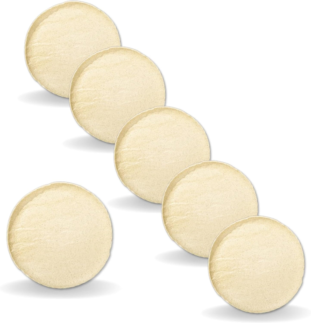 Wilmax Bord rond 18 cm Zand Porselein Set van 6 A6