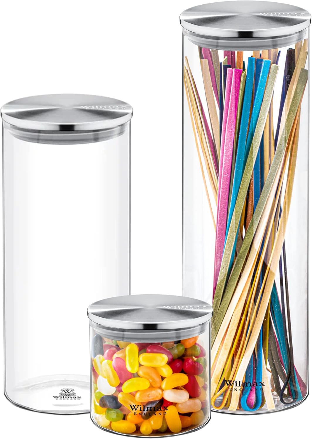 Wilmax Glasbehälter 3er-Set 600/1300/2000 ml WL-888512/A-516/A-520/A