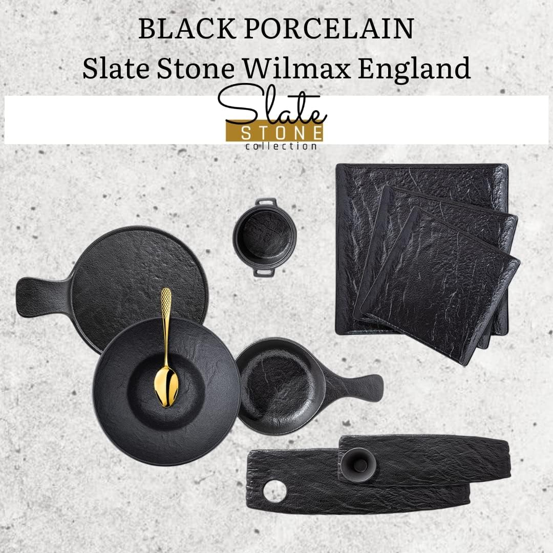 Wilmax Tiefes Porzellanteller 1100 ml Schwarz WL-661113/A