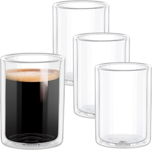 Wilmax Dubbelwandig Glas 400 ml 4-delige set WL-888785/A4