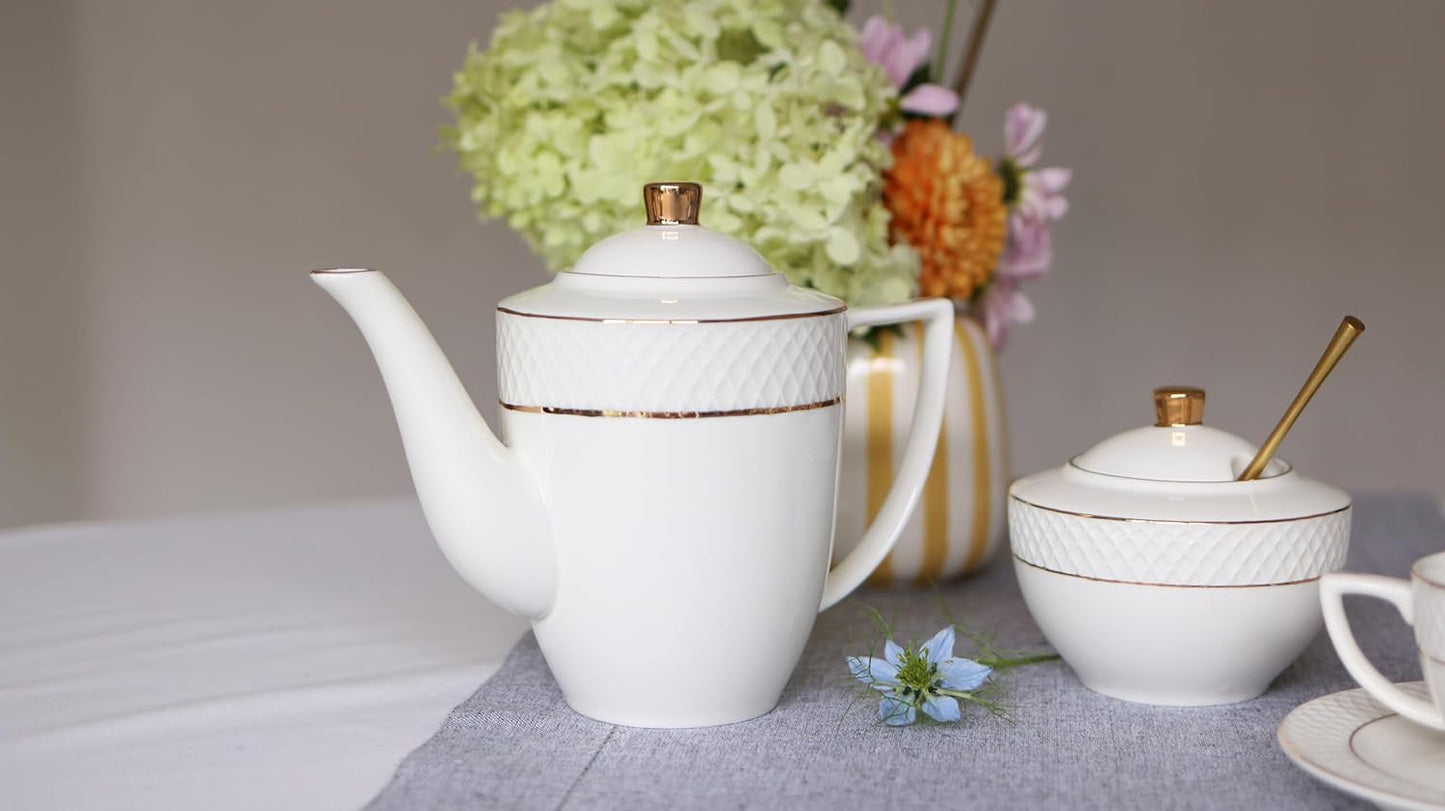 Wilmax Kaffeekanne mit Goldverzierung – 750 ml – Elegantes Design–WL-880102458/A