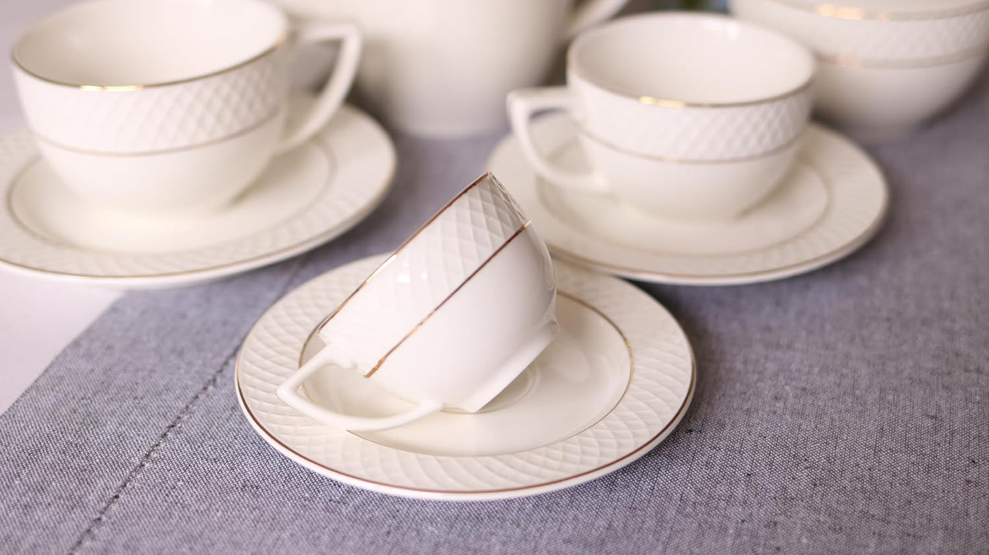 Wilmax Kaffee Tassen & Untertassen Set, 90 ml, 2er Set, WL-880102400/AB2