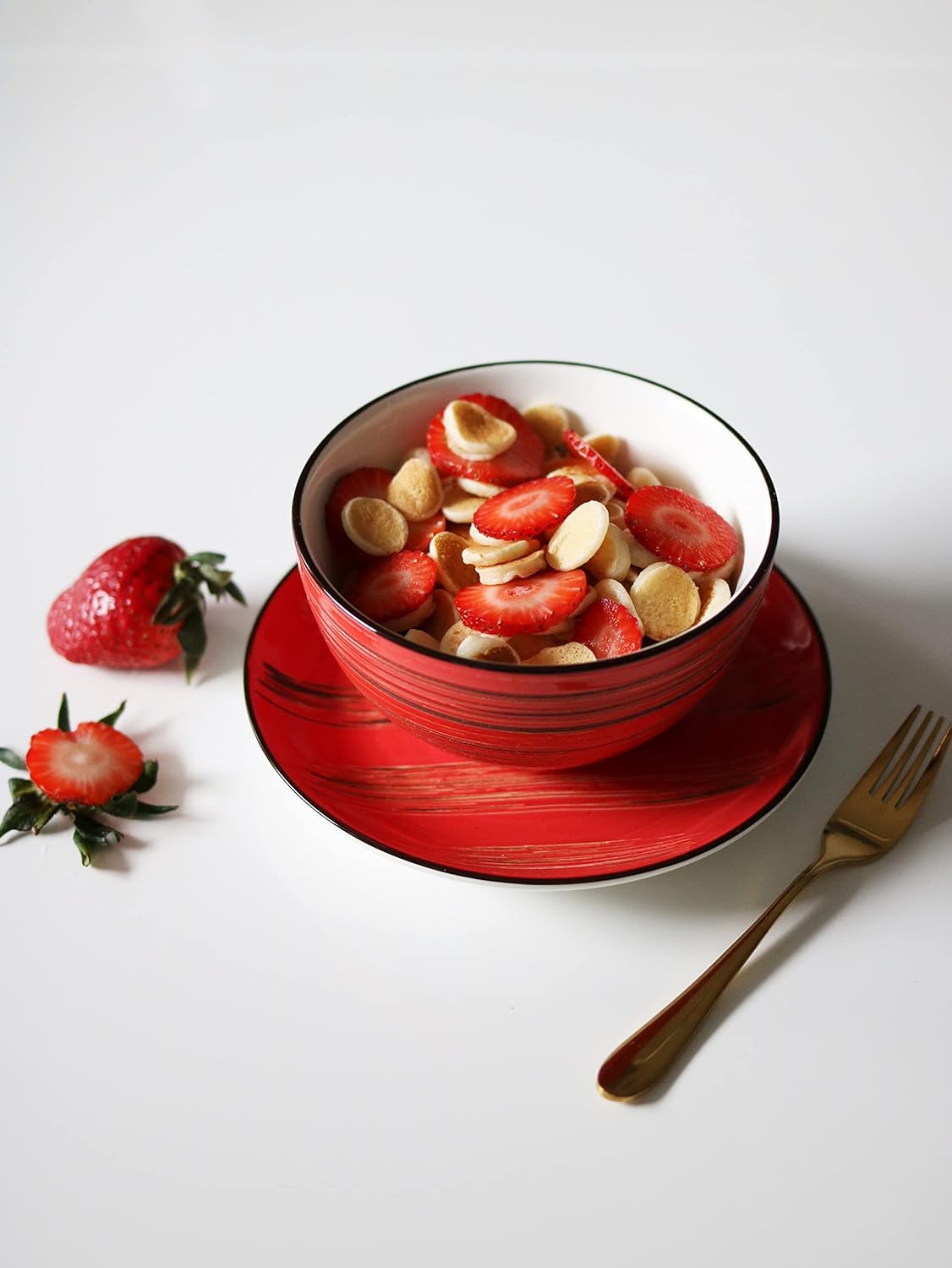 Wilmax Porzellanschüssel, rot, 14 cm Durchmesser, 600 ml WL-669230/A