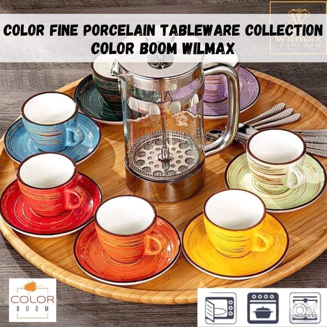 Wilmax Beker & Schotels Set, 6-delig, ColorBoom Collectie WL-669233/AB6