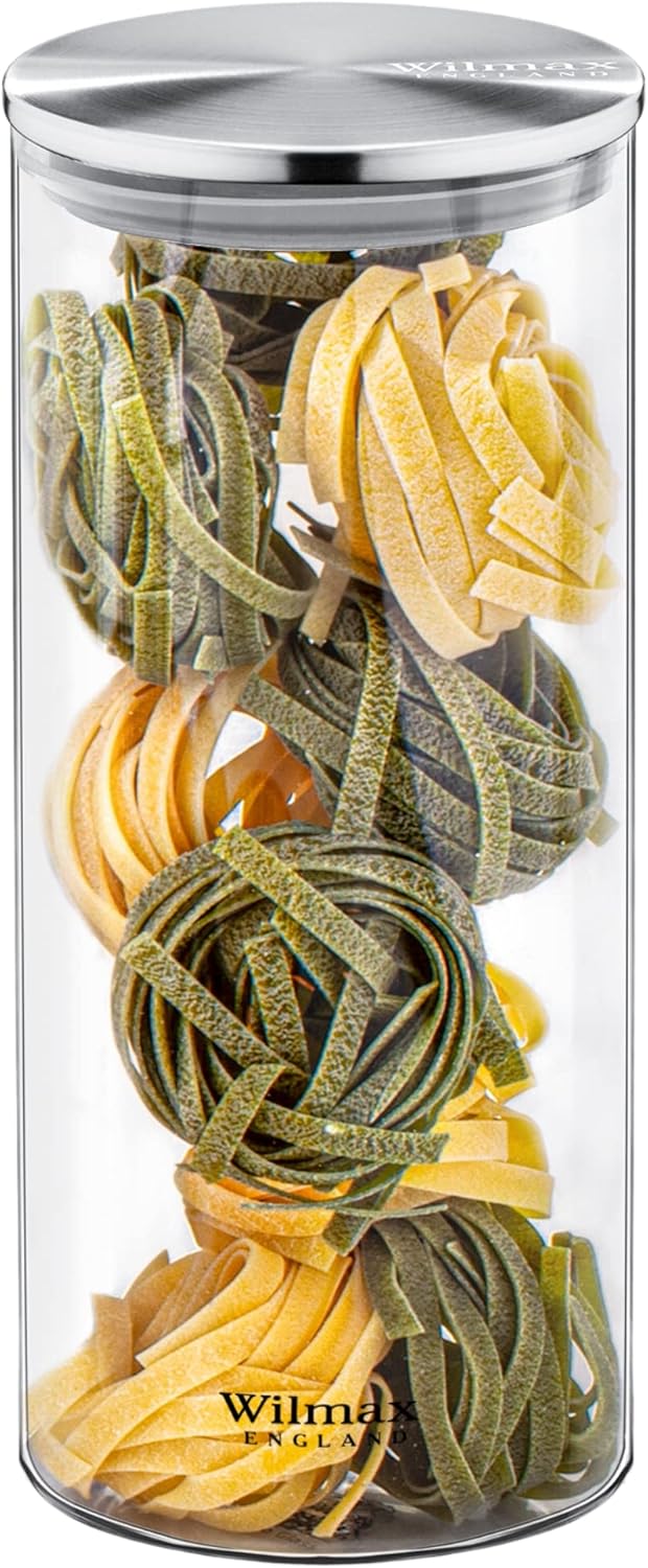 Wilmax Glasbehälter mit Deckel 1500 ml aus Borosilikatglas, 2er Set WL-888517/A2