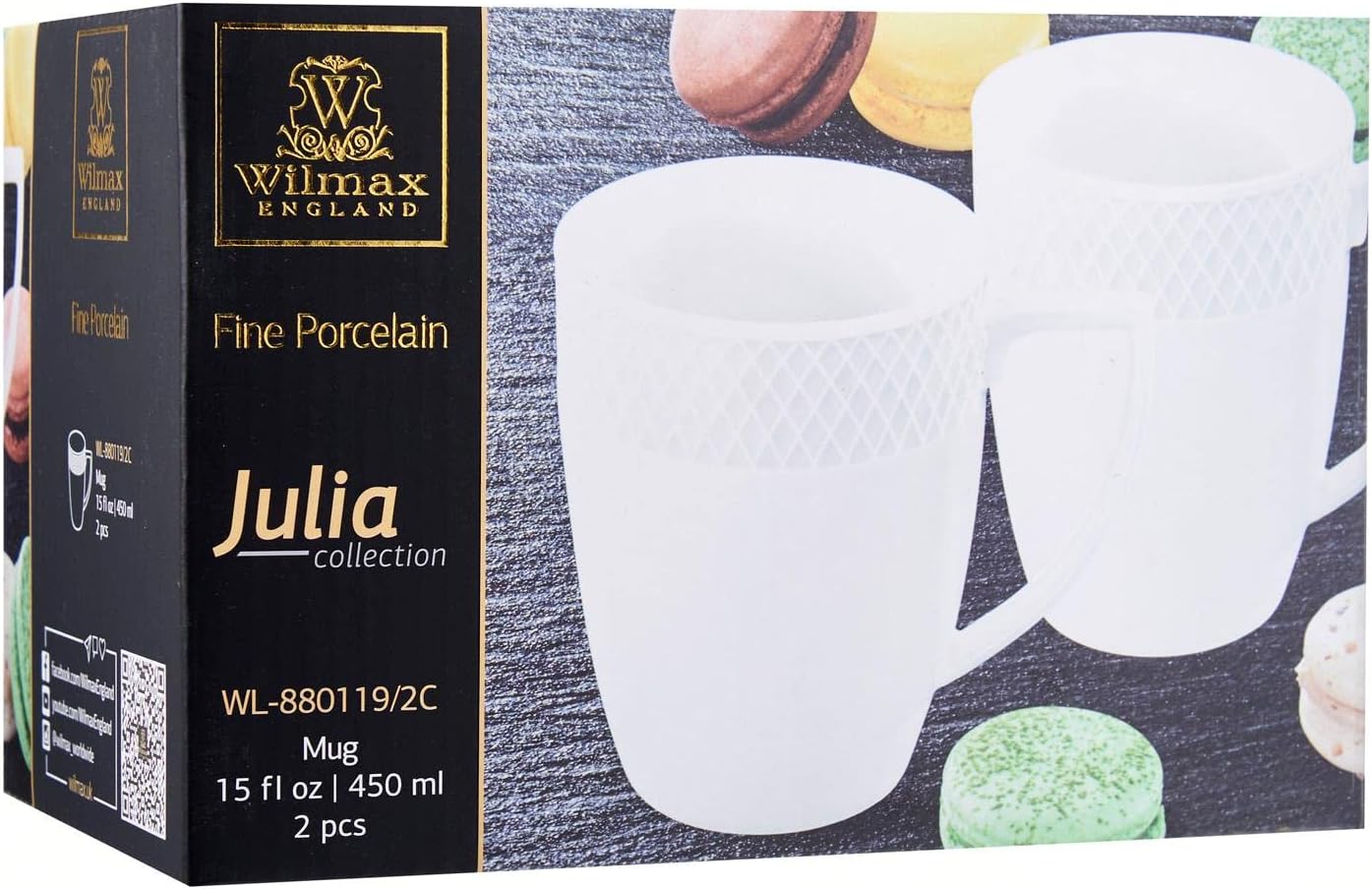 Wilmax - Becher-Set - 2 Stück - 450 ml - Weiß - WL-880119/2C