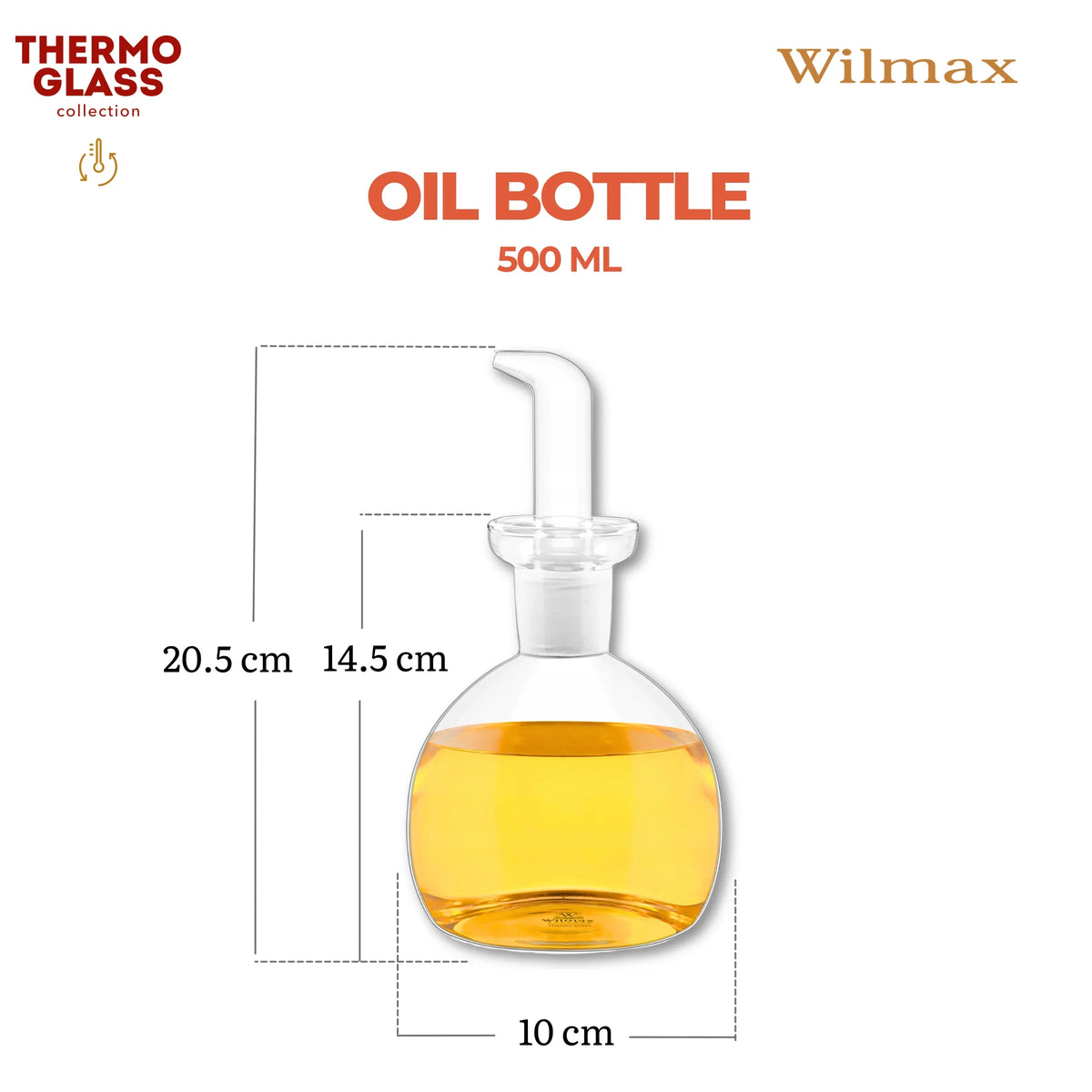 Wilmax Oliefless 500 ml Transparant Glas