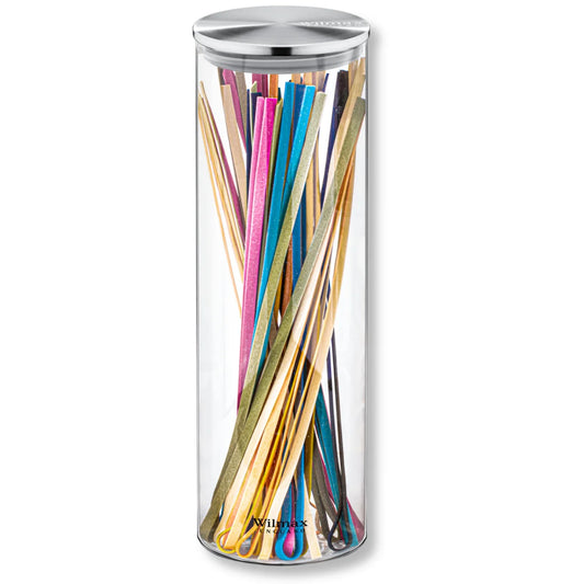 Wilmax Voorraadpot 2L, RVS Deksel, Transparant
