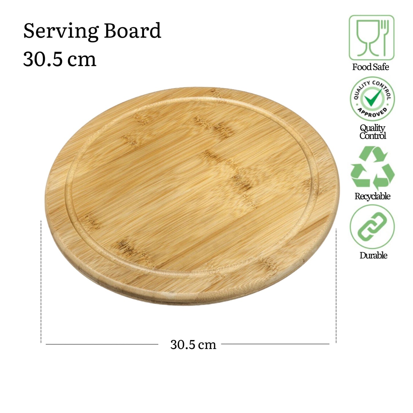 Wilmax Servierbrett aus 100% Bambus 30,5 cm WL-771090/A