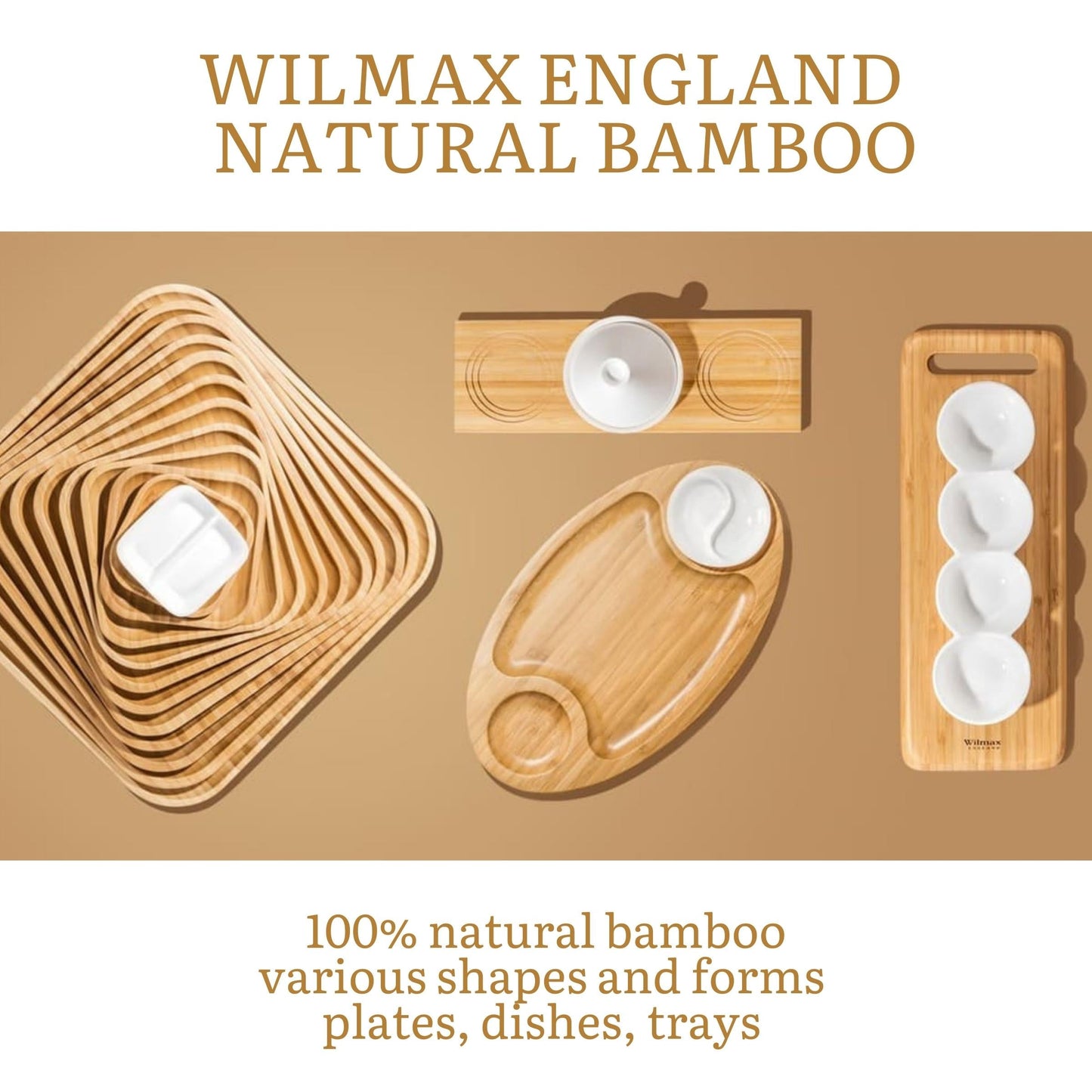 Wilmax Servierbrett aus 100% Bambus 30,5 cm WL-771090/A