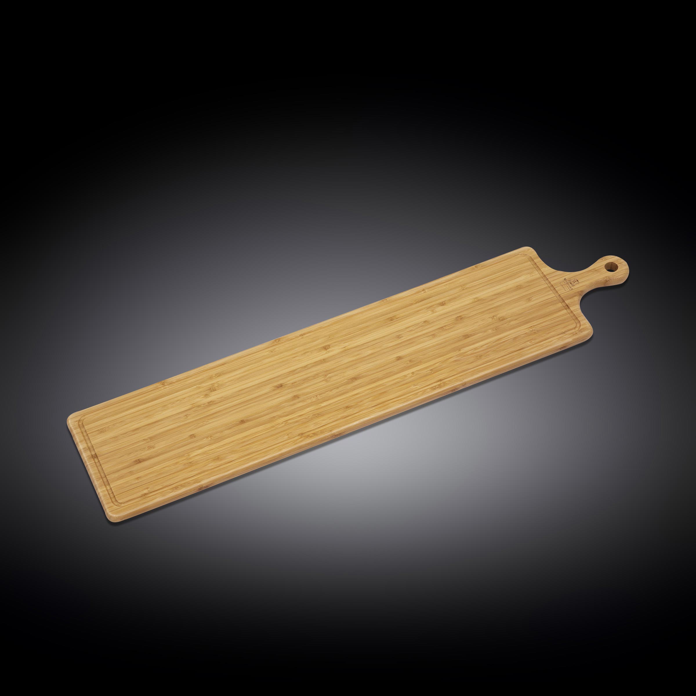 Wilmax Bamboe Serveerplank met handgreep 87x20 cm Natuur