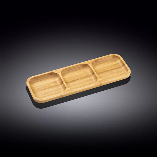 Wilmax Bamboe Schaal 2 Vakken 32,5x11,5 cm WL-771224/A