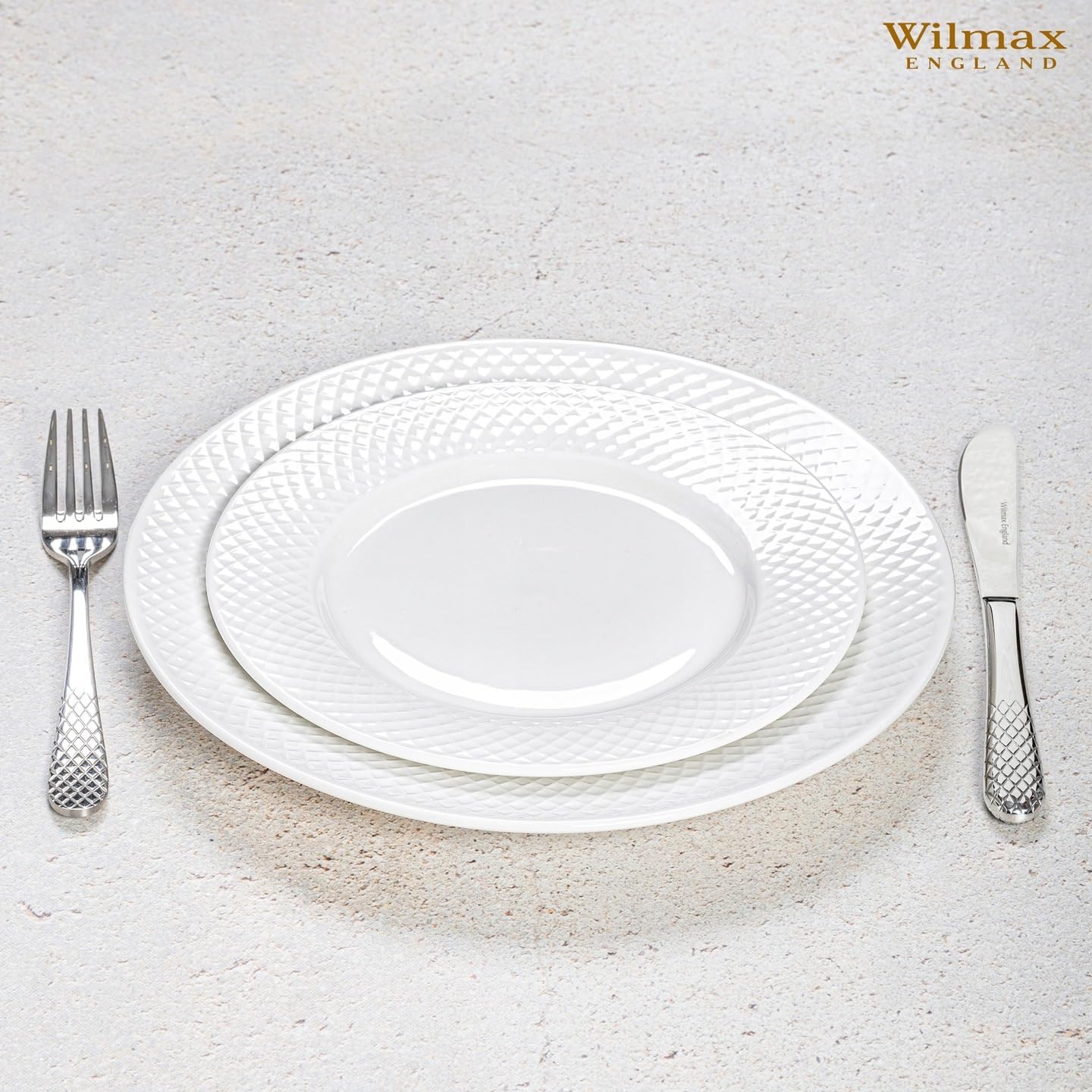 Wilmax England Borden 18 cm Wit Porselein set van 2