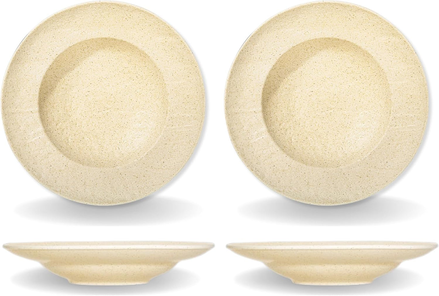 Wilmax England Deep Plate Sand Porcelain 25.5 cm Set of 2
