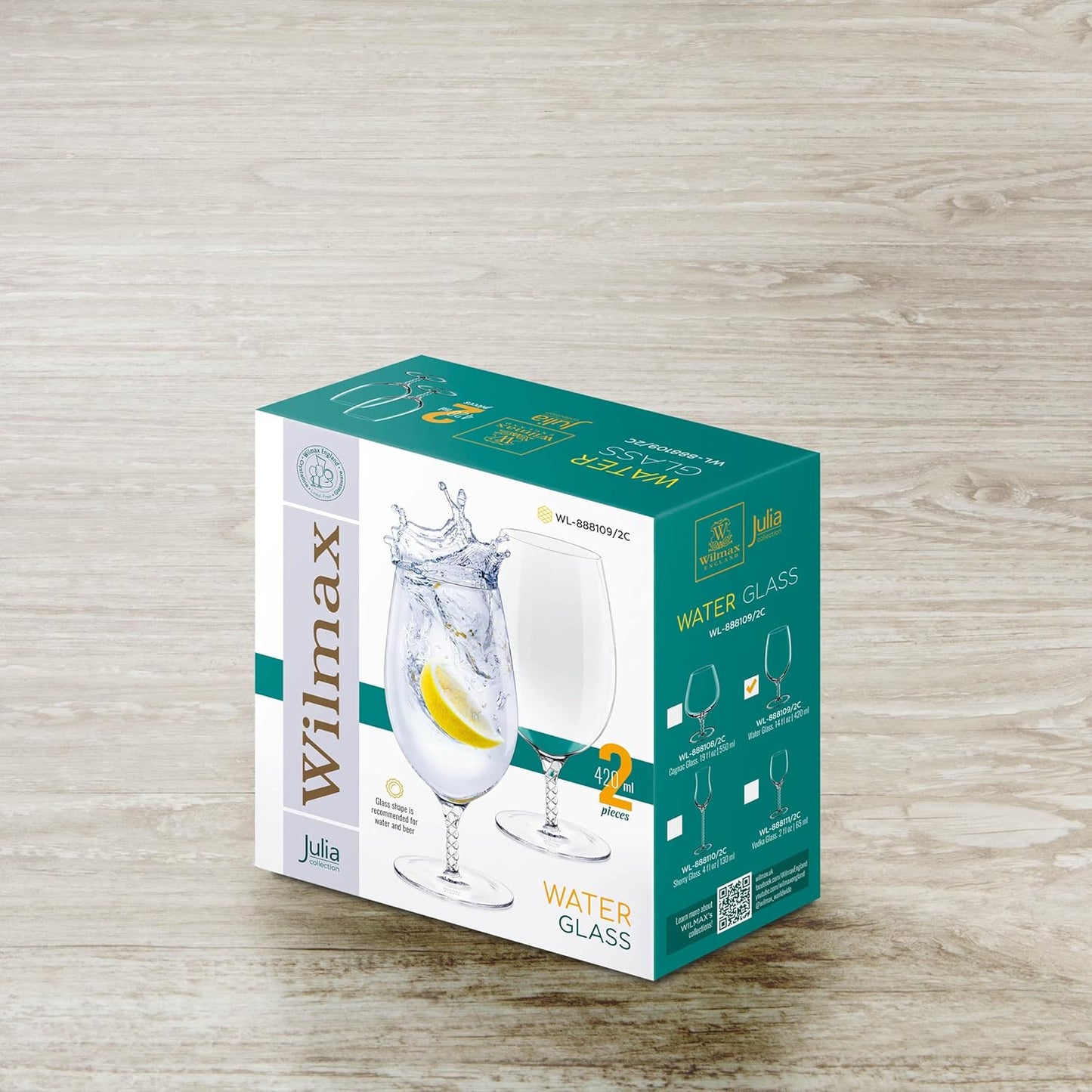 Wilmax Bierglas 420 ml Kristalglas Transparant 2-delige set