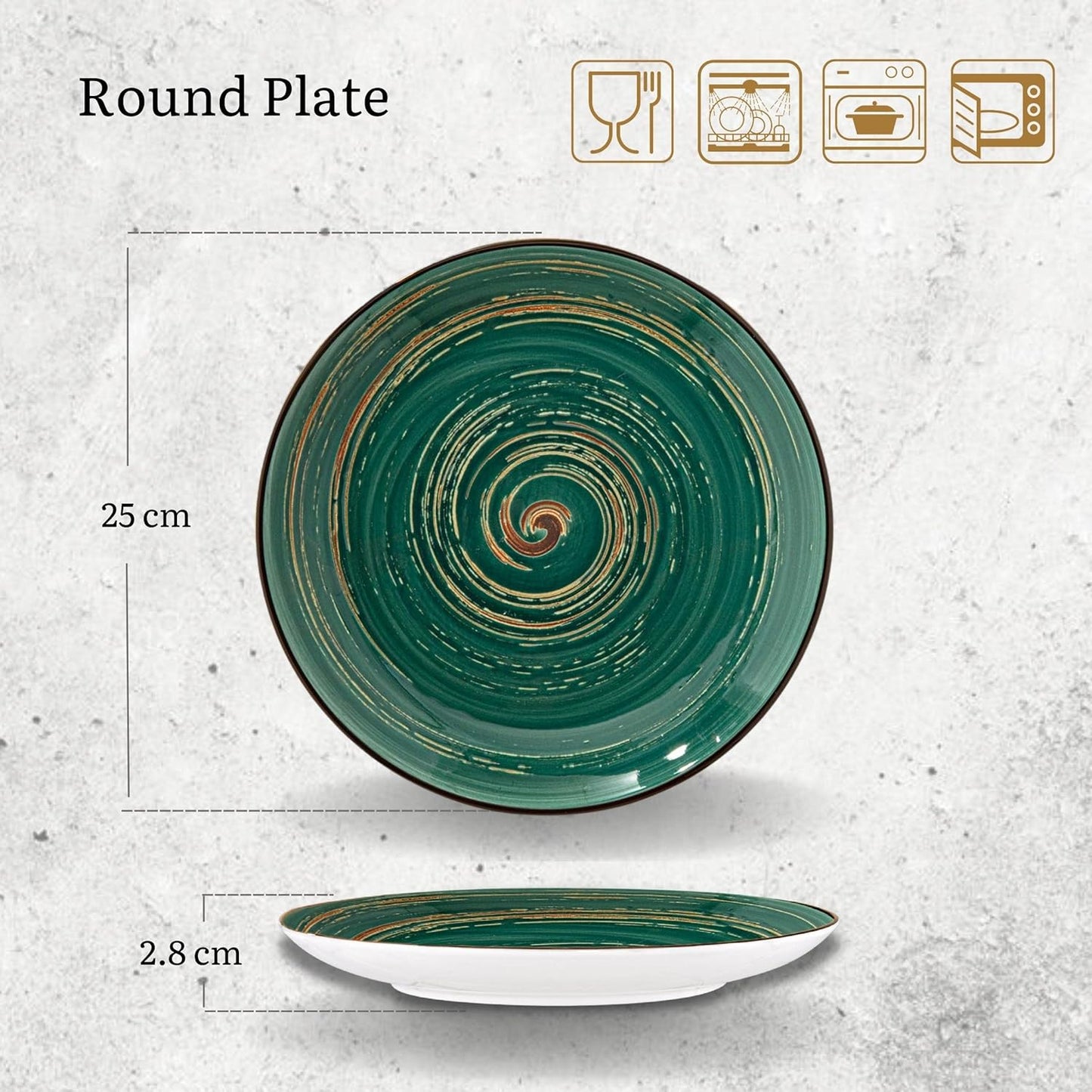 Wilmax Bord 25,5 cm Groen Porselein WL-669514/A