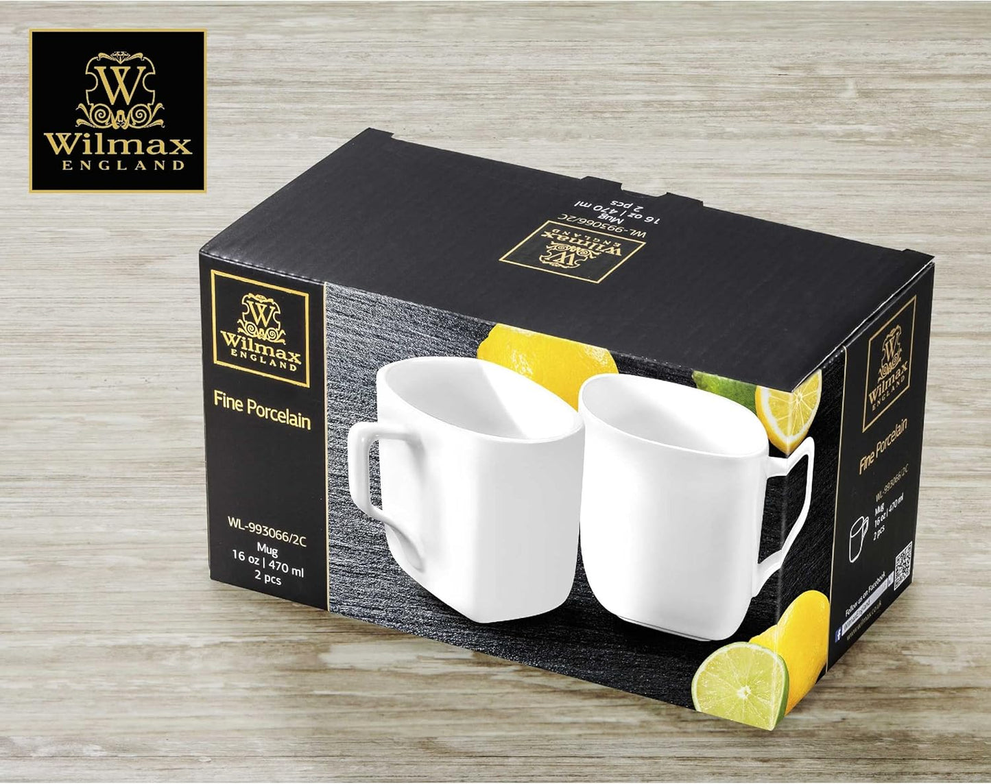 Wilmax Mugs 470 ml Set of 2 White Porcelain Ilona WL-993066/2C