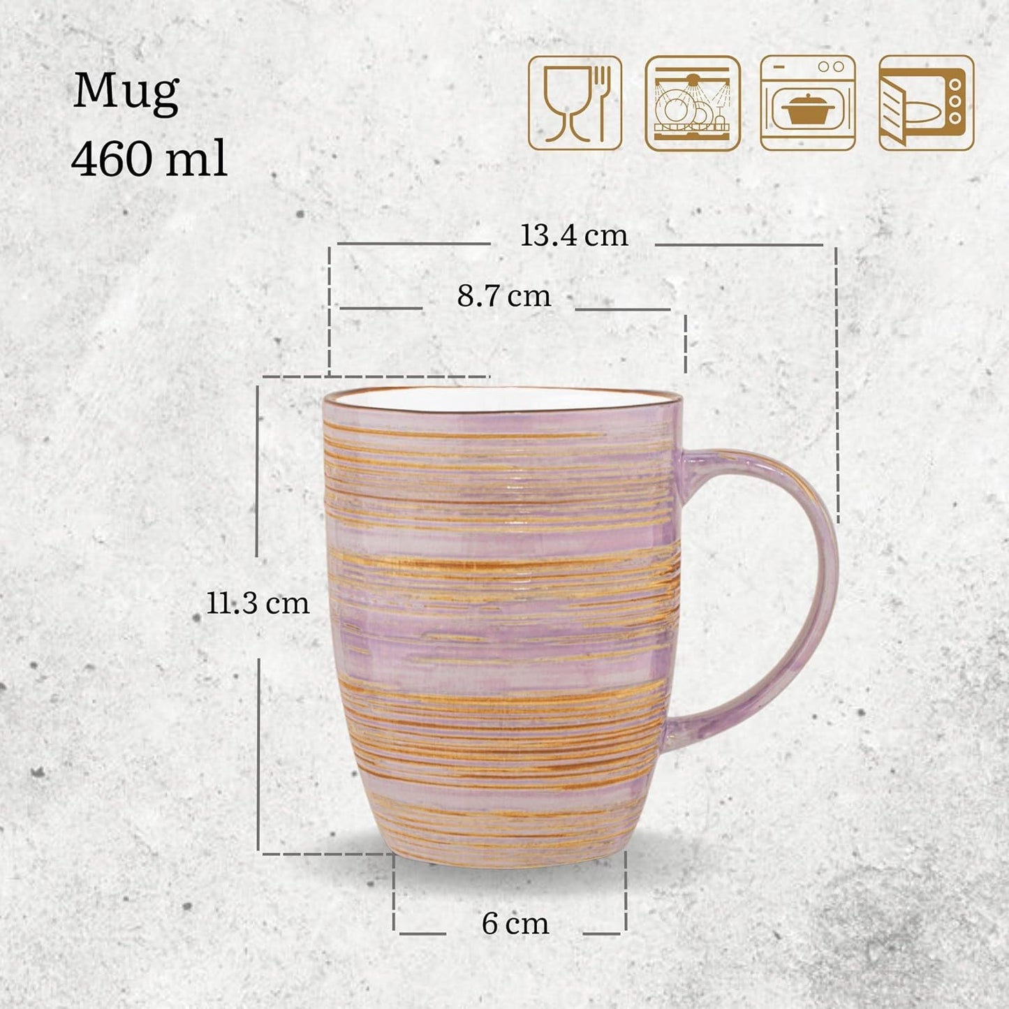 Wilmax England Lavendel Porseleinen Mokken 460ml (6 st.)