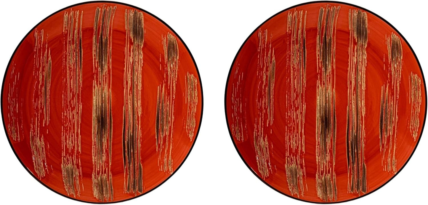 Wilmax Bord 28 cm Rood Porselein 2-delige set WL-668216/A2