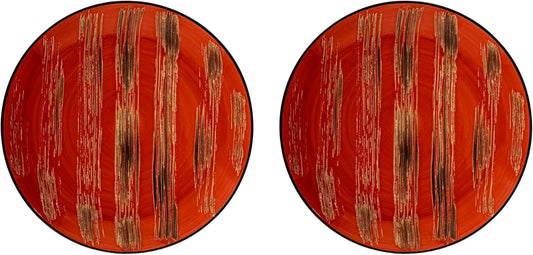 Wilmax Bord 28 cm Rood Porselein 2-delige set WL-668216/A2