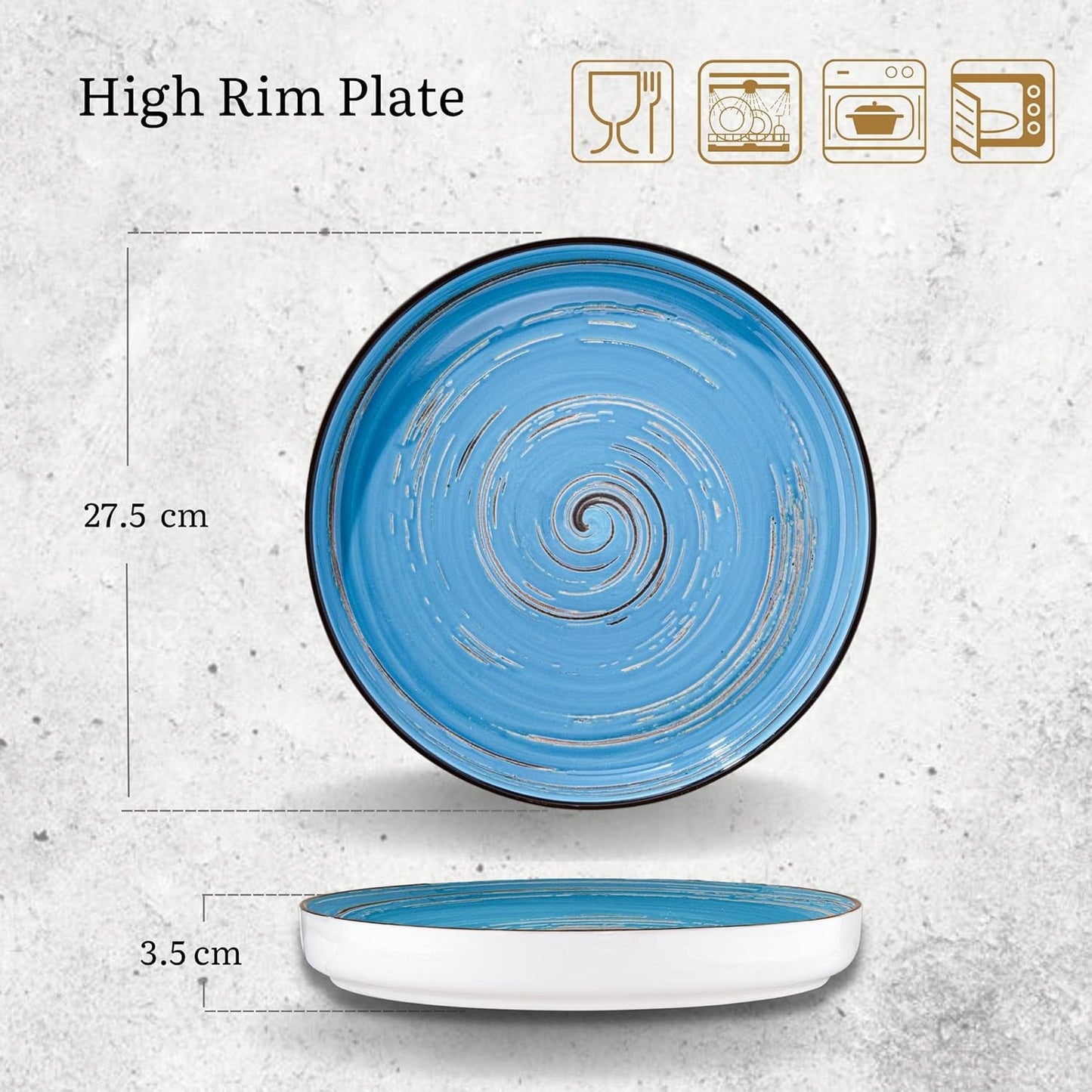 Wilmax SPIRAL Flacher Gourmet Teller, 28 cm, kratzfest – WL-669620/A