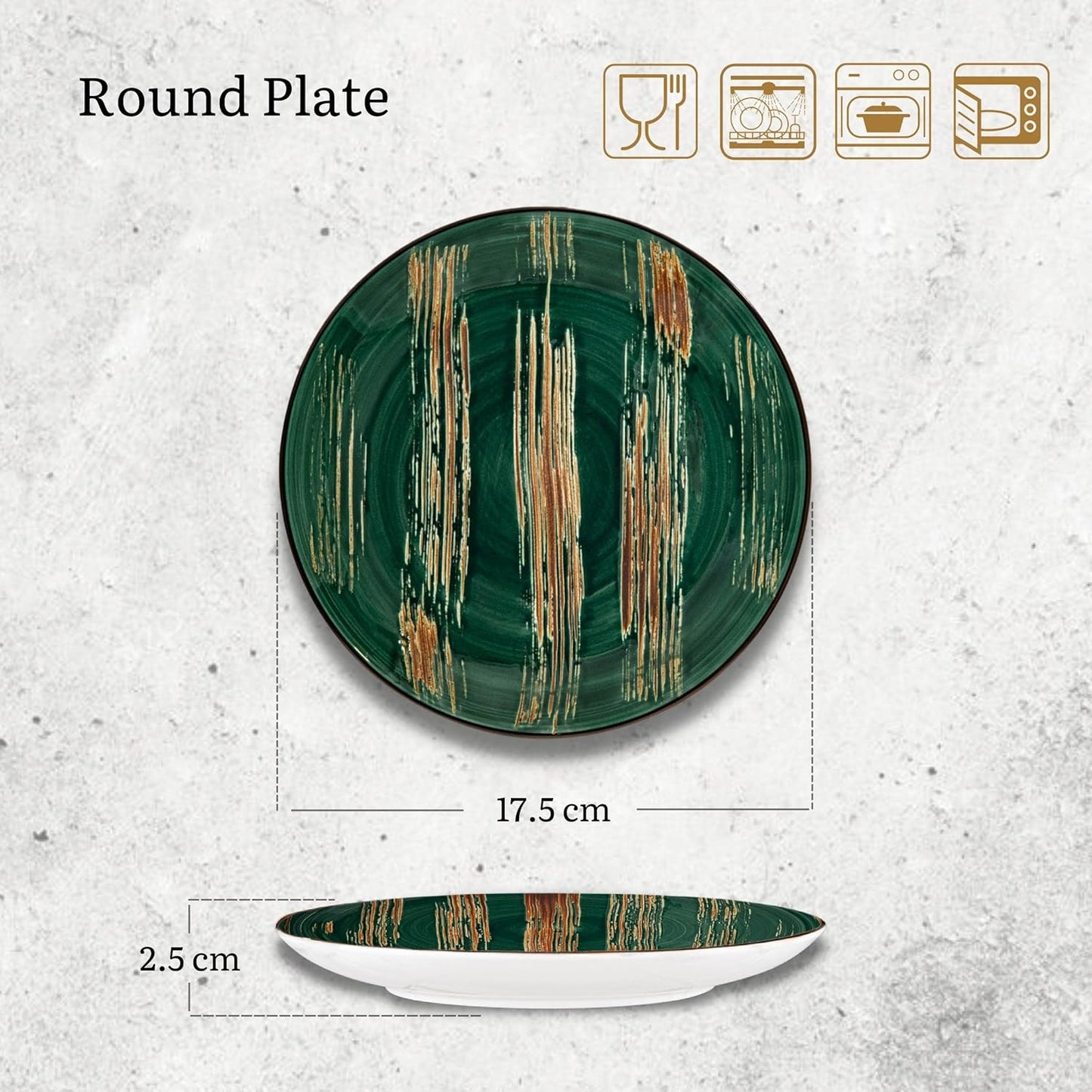 Wilmax Bord 18 cm Groen Porselein Set van 6 WL-668511/A6