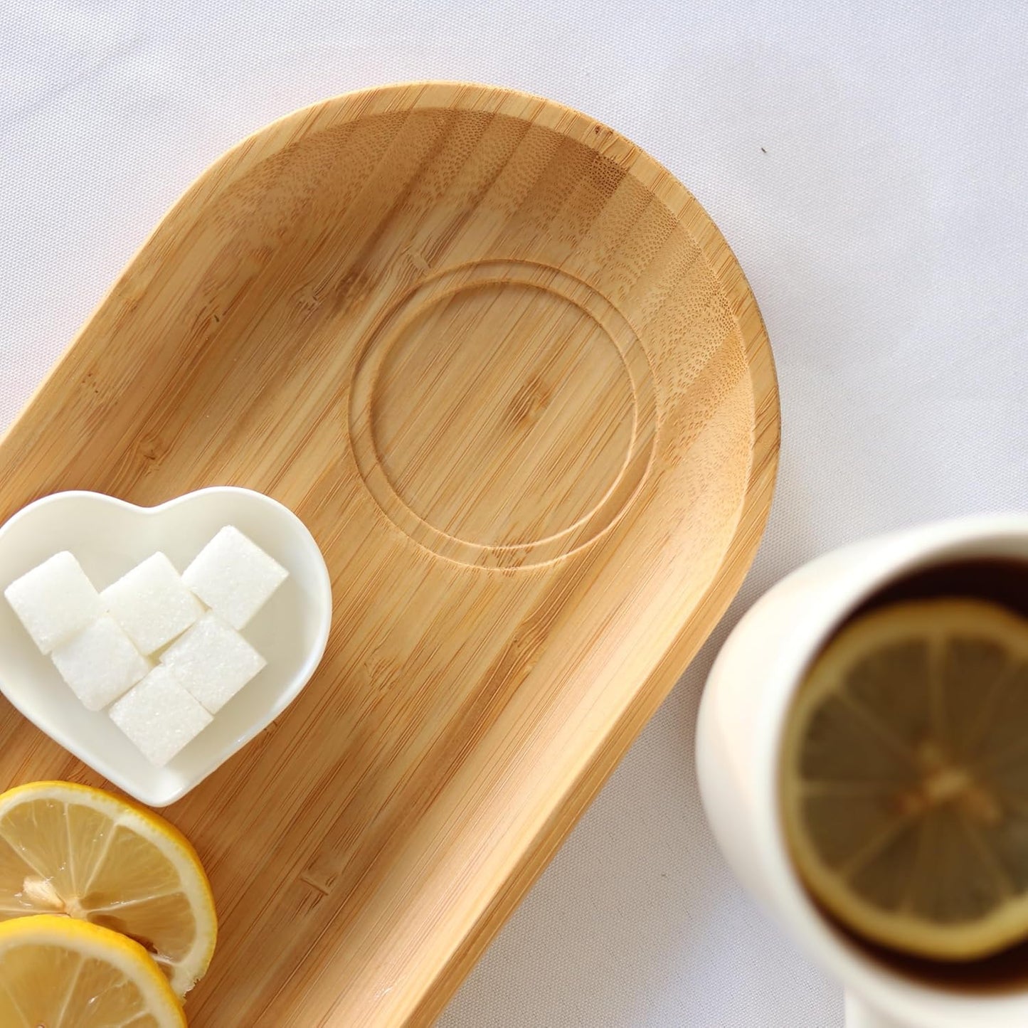 Wilmax Servierset 2x Bambus-Teller & Porzellanbecher WL-771119/A2-WL-993093/A2