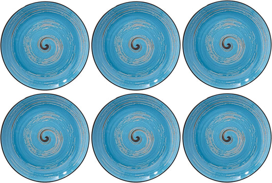 Wilmax England Borden 20 cm Blauw Porselein 6x WL-669612/A6