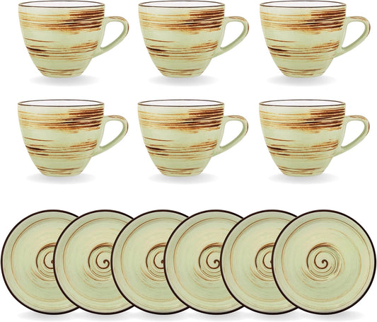 Wilmax Koffie Kopjes & Schotels Set 6-delig, 110 ml, ColorBoom WL-669134/AB6