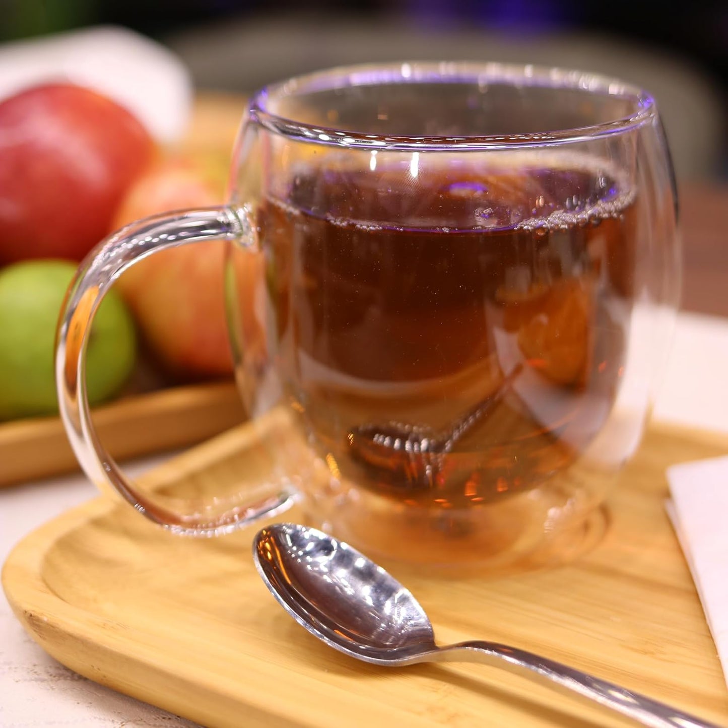 Wilmax Bamboo plate & 2x Tea glass WL-771116/A-WL-888749/A