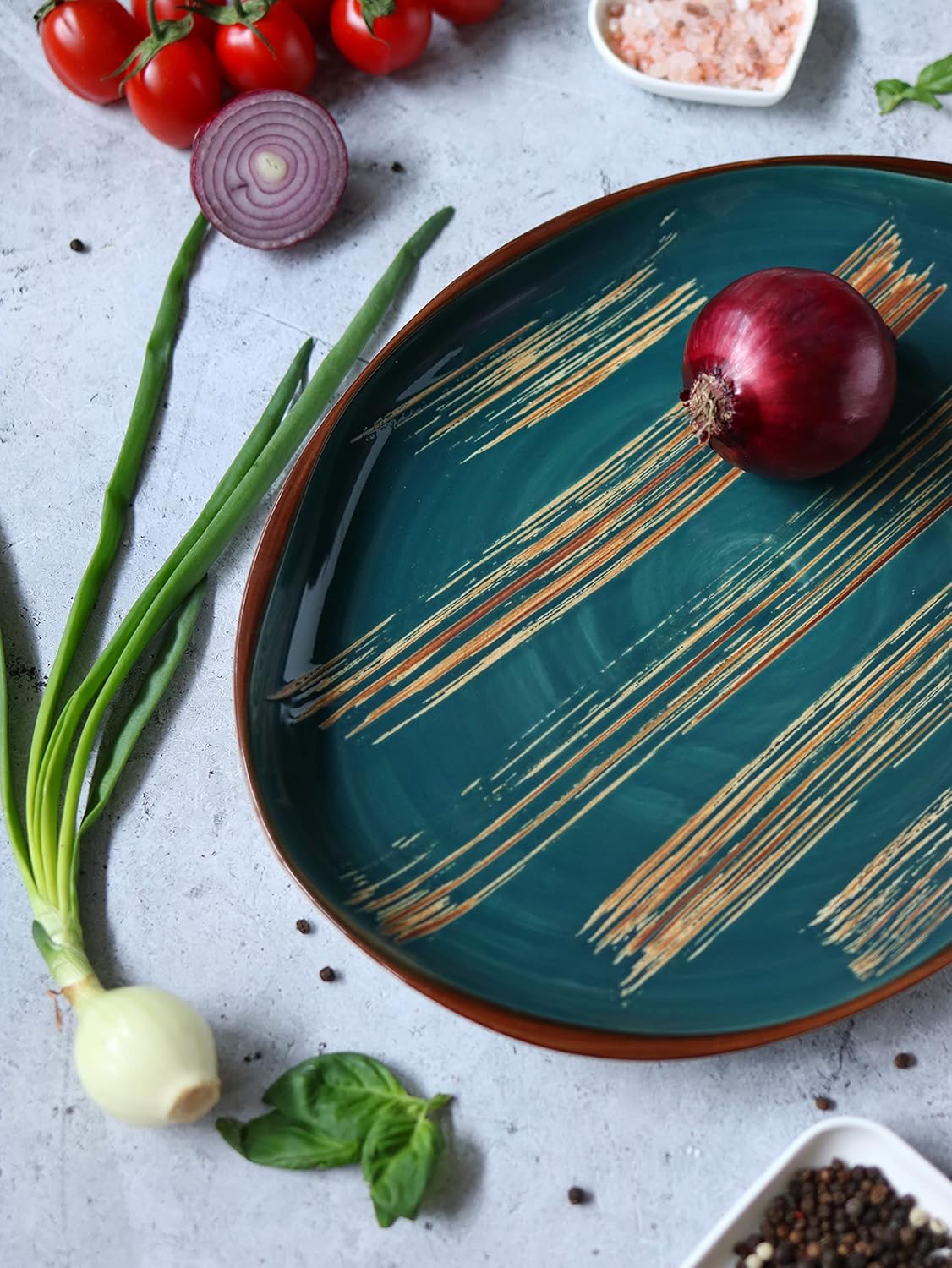 Wilmax England Serving Platter Green Porcelain 33x24.5 cm