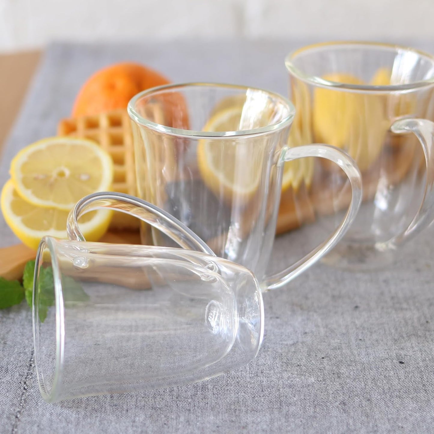 Wilmax Dubbelwandige Beker Borosilicaatglas 300ml Set van 4